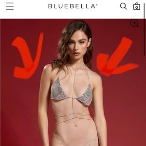 New BlueBella x Ashish Lingerie Jewelry Rhinestone w Gift Bag XS/S